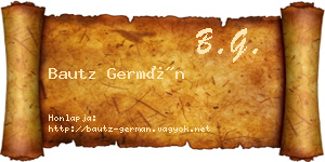Bautz Germán névjegykártya